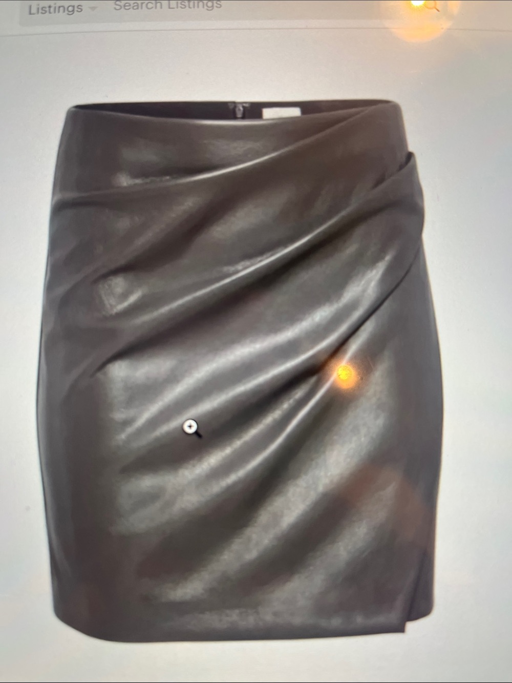 Wilfred Charcoal Leather Mini Skirt